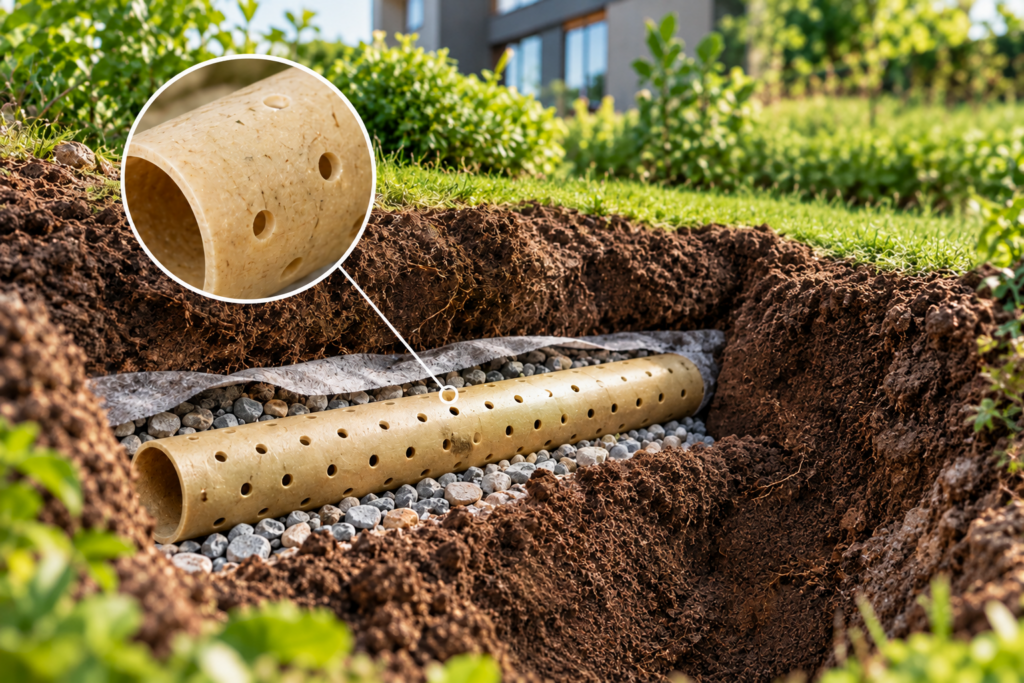 Biodegradable drainage systems with pha